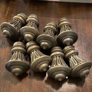 Curtain rod finials Antique Bronze Color set of 8 pieces